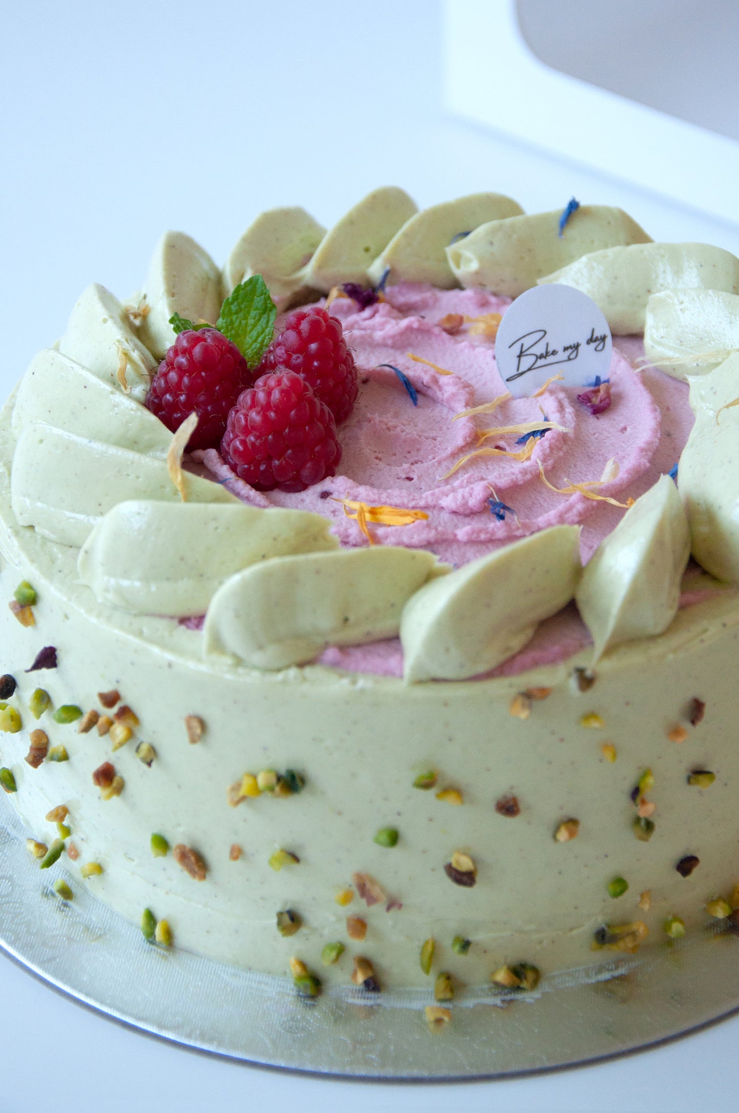 Pistachio Raspberry Cake