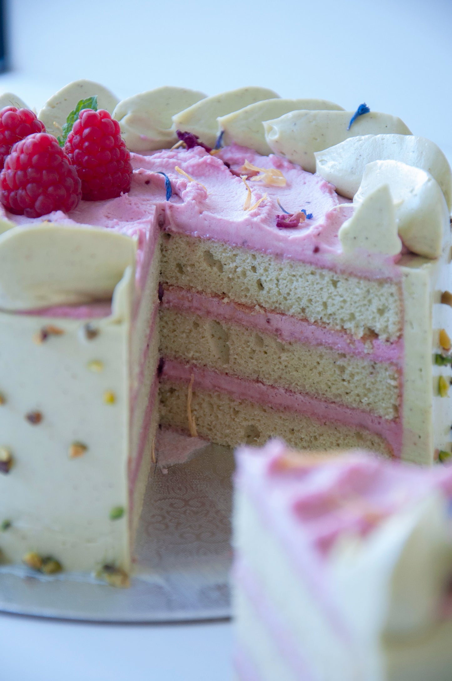 Pistachio Raspberry Cake