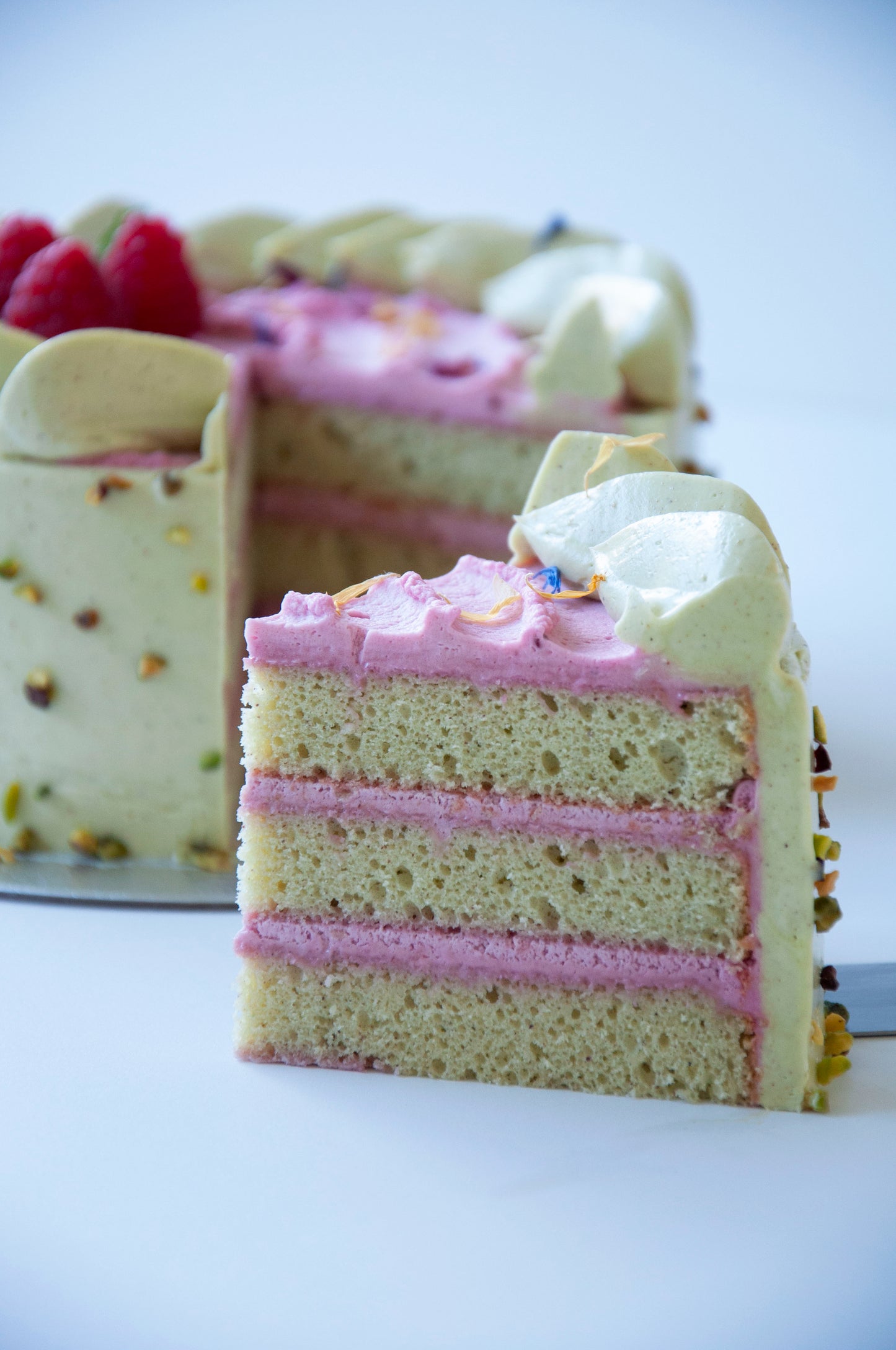 Pistachio Raspberry Cake