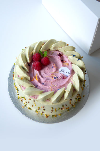 Pistachio Raspberry Cake